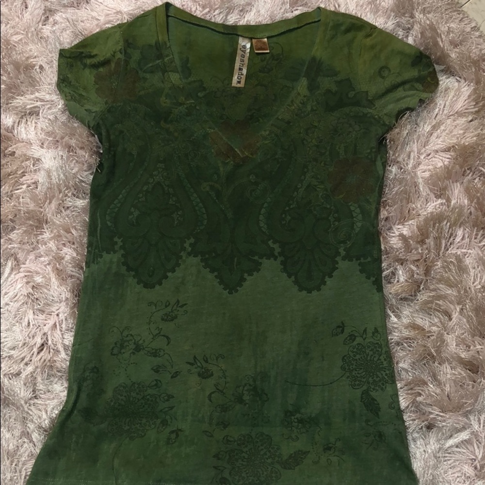 Olive Green V-Neck